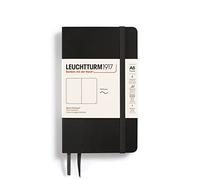 LEUCHTTURM1917 305477 Notebook Pocket (A6) Softcover, 123 Numbered Pages, Plain, Black