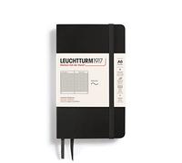 Leuchtturm 90mm x 150mm A6 Pocket Soft Cover Squared Notebook - Black