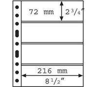 Leuchtturm plastic pockets GRANDE, with 4 horizontal stripes, black