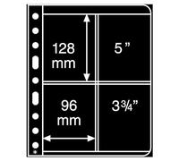 Leuchtturm Plastic pockets VARIO, 2-way division, vertically divided, black film