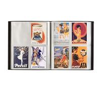 Leuchtturm Postcard Album for 400, Black, Medium, 50 Clear Sheets