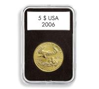 Leuchtturm QUICKSLAB Coin Capsule, Inside Ø 33 mm, 5 Item Pack, Adult, Money Theme, 60 x 85 x 10 mm