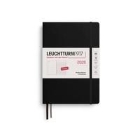 LEUCHTTURM1917 372650 Weekly Planner & Notebook Medium (A5) 2026 Hardcover, 12 Months, Black, English