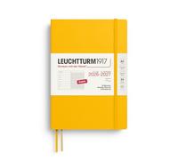 LEUCHTTURM1917 2027 A5 Weekly Planner with Notebook Lined - Diary English, 18 Months July 2026 - December 2027, Sunflower, Soft Cover, 210 x 145 mm, Week to View Left + Note Page Right