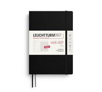 LEUCHTTURM1917 2027 A5 Weekly Planner with Notebook Lined - Diary English, 18 Months July 2026 - December 2027, Black, Soft Cover, 210 x 145 mm, Week to View Left + Note Page Right
