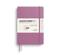 LEUCHTTURM1917 2027 A5 Weekly Planner with Notebook Lined - Diary English, 18 Months July 2026 - December 2027, Dusty Rose, Hardcover 210 x 145 mm, Week to View Left + Note Page Right