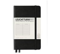 LEUCHTTURM1917 334821 Notebook Pocket (A6), Hardcover, 187 Numbered Pages, Ruled, Black