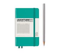 LEUCHTTURM1917 344787 Notebook Pocket (A6), 185 Numbered Pages, Squared, Emerald