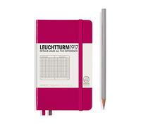 LEUCHTTURM1917 344804 Notebook Pocket (A6), 185 Numbered Pages, Squared, Berry