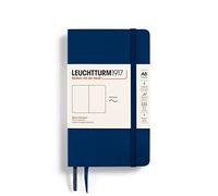 LEUCHTTURM1917 349302 Notebook Pocket (A6) Softcover, 123 Numbered Pages, Dotted, Navy