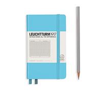 LEUCHTTURM1917 (357476) Notebook Pocket (A6), Hardcover, 187 Numbered Pages, Squared, Ice Blue