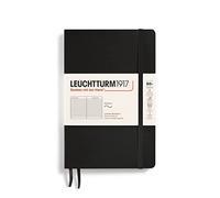 LEUCHTTURM1917 358288 Notebook Softcover Paperback (B6+), Ruled, Black