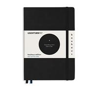 LEUCHTTURM1917 (359617) Notebook Medium (A5), Hardcover, 251 Numbered Pages, Black, Dotted, Bauhaus Edition