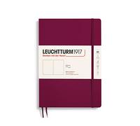 LEUCHTTURM1917 359674 Notebook Composition (B5), Soft Cover, 123 Number Pages, Blank, Port Red