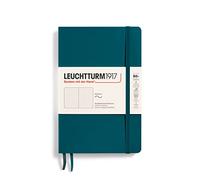 LEUCHTTURM1917 359679 Notebook Paperback (B6+), Soft Cover, 123 Numbered Pages, Pacific Green, Dotted