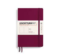 LEUCHTTURM1917 359681 Notebook Paperback (B6+), Soft Cover, 123 Numbered Pages, Blank, Port Red