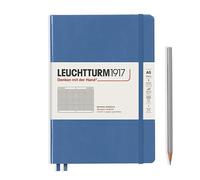 LEUCHTTURM1917 361579 Notebook Medium (A5) Hard Cover 251 Numbered Pages Denim Squared