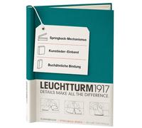 LEUCHTTURM1917 361660 Springback Binder PEKA A4, 150 Pages Maximum, Size: 220 x 305 x 25 mm, Pacific Green