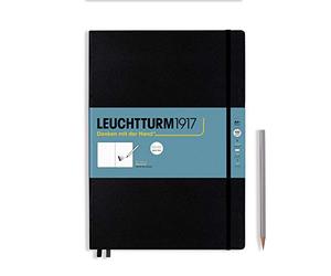 LEUCHTTURM1917 362354 Sketchbook Master (A4+), Hardcover, 112 Pages (150 g/sqm), Plain, Black