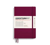 LEUCHTTURM1917 362834 Notebook Medium (A5), Softcover, 123 Numbered Pages, Port Red, Ruled