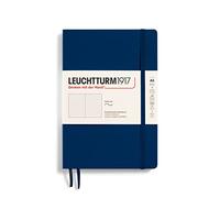 LEUCHTTURM1917 362850 Notebook Medium (A5), Softcover, 123 Numbered Pages, Navy, Dotted