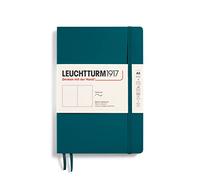 LEUCHTTURM1917 362859 Notebook Medium (A5), Softcover, 123 Numbered Pages, Pacific Green, Plain