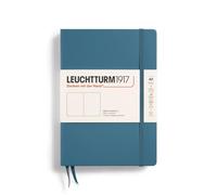 LEUCHTTURM1917 363333 Notebook Medium (A5), Hardcover, 251 Numbered Pages Stone Blue, Plain