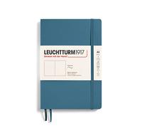 LEUCHTTURM1917 363398 Notebook Medium (A5), Softcover, 123 Numbered Pages, Stone Blue, Plain