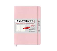 LEUCHTTURM1917 363556 Weekly Calendar & Notebook 2022 Softcover Medium (A5), 12 Months, Powder, German