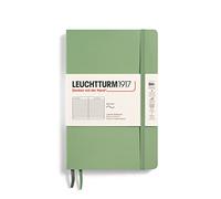 LEUCHTTURM1917 363933 Notebook Paperback (B6+), Softcover, 123 Numbered Pages, Sage, Ruled