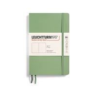 LEUCHTTURM1917 363935 Paperback Notebook (B6+), Softcover, 123 Numbered Pages, Sage, White