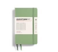LEUCHTTURM1917 363940 Notebook Pocket (A6), Hardcover, 187 Numbered Pages, Sage, Ruled