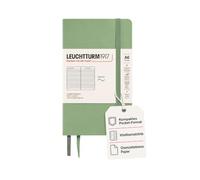 LEUCHTTURM1917 363951 Notebook Pocket (A6), Softcover, 123 Numbered Pages, Sage, Ruled