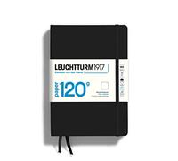 LEUCHTTURM1917 364424 Notebook Medium (A5), Edition 120, Hardcover, 203 Numbered Pages, Black, Plain with 120g/sqm Paper