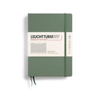 LEUCHTTURM1917 365491 Notebook Medium (A5), Hardcover, 251 Numbered Pages, Olive, Squared
