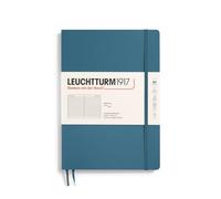 LEUCHTTURM1917 365638 Notebook Composition (B5), Softcover, 123 Numbered Pages, Stone Blue, Ruled