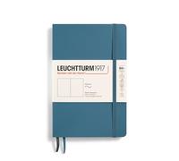 LEUCHTTURM1917 365642 Notebook Paperback (B6+), Softcover, 123 Numbered Pages, Stone Blue, Plain
