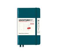 LEUCHTTURM1917 365898 Weekly Calendar & Notebook Pocket (A6) 2023, 12 Months, Pacific Green, English