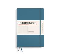 LEUCHTTURM1917 366181 Notebook Composition (B5), Hardcover, 219 Numbered Pages, Stone Blue, Dotted