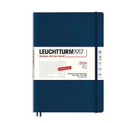 LEUCHTTURM1917 367564 Monthly Planner & Notebook Composition (B5) 2024, 16 Months, Softcover, Navy, German