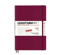 LEUCHTTURM1917 367566 Monthly Planner & Notebook Composition (B5) 2024, 16 Months, Softcover, Port Red, German