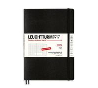LEUCHTTURM1917 367570 Monthly Planner & Notebook Composition (B5) 2024, 16 Months, Soft Cover, Black, German