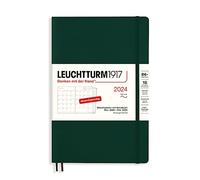 LEUCHTTURM1917 367572 Monthly Planner & Notebook Paperback (B6+) 2024, 16 Months, Soft Cover, Forest Green, German