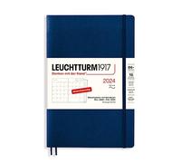 LEUCHTTURM1917 367576 Monthly Planner & Notebook Paperback (B6+) 2024, 16 Months, Soft Cover, Navy, German