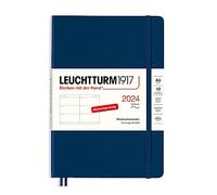 LEUCHTTURM1917 367655 Weekly Planner Medium (A5) 2024, Soft Cover, Navy, German, 12 Months