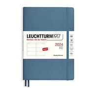 LEUCHTTURM1917 367664 Weekly Diary Softcover Medium (A5) 2024 12 Months Stone Blue English