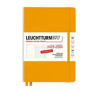 LEUCHTTURM1917 367687 Weekly Calendar & Notebook Medium (A5) 2024, 18 Months, Rising Sun, German
