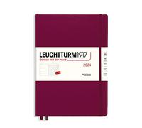 LEUCHTTURM1917 367692 Weekly Calendar & Notebook Master (A4+) 2024, 12 Months, Port Red, English