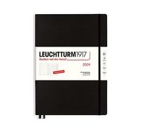 LEUCHTTURM1917 367693 Weekly Calendar & Notebook Master (A4+) 2024, with Extra Book for Addresses and Anniversaries, Black, German, 12 Months