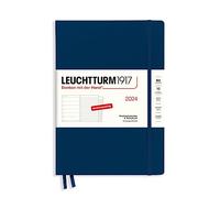 LEUCHTTURM1917 367753 Weekly Calendar & Notebook Composition (B5) 2024, with Extra Book for Addresses and Anniversaries, Navy, German, 12 Months